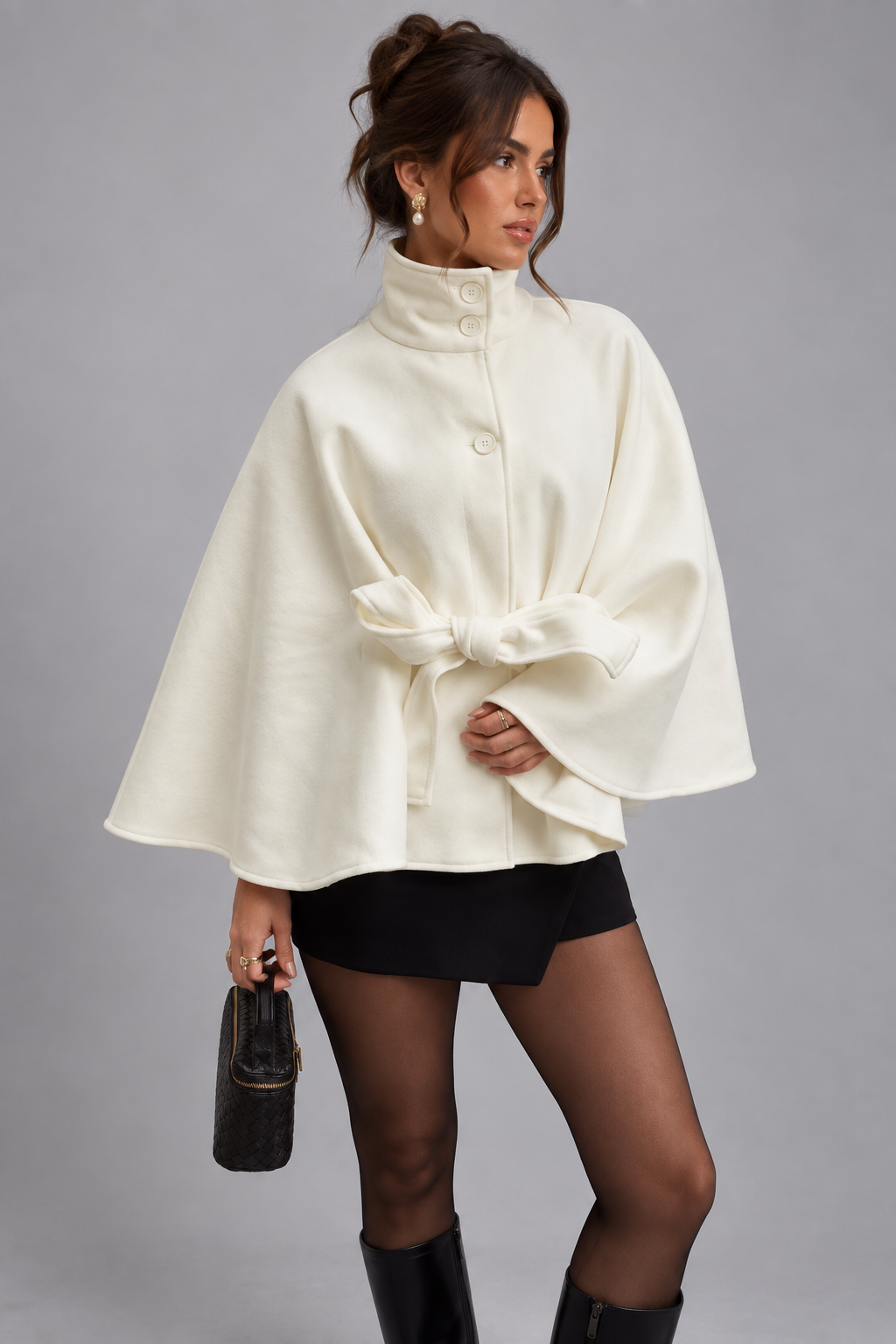 Poncho Cape mit Gürtel
