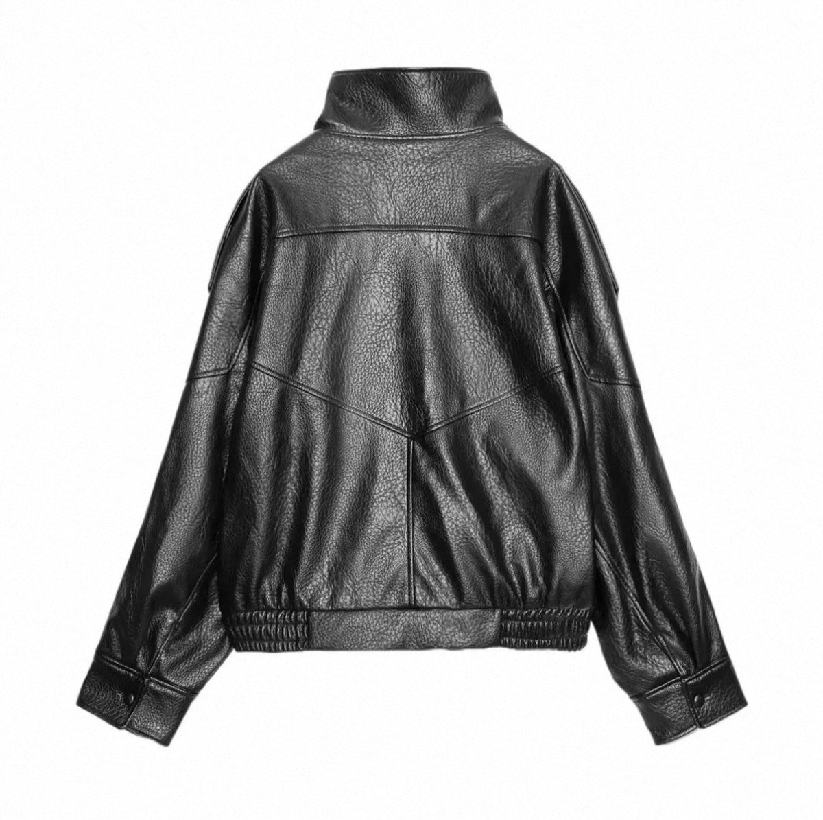 Virale Lederjacke mit Stehkragen